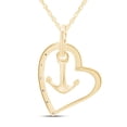 thumbnail image 3 of AFFY White Natural Diamond Heart & Anchor Pendant Necklace in 14k Yellow Gold Over Sterling Silver (0.1 Ct), 3 of 5