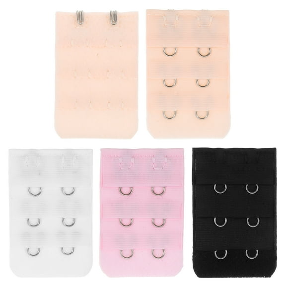 5pcs Ladies Elastic Bra Extenders 2 Hooks 3 Rows Straps Random Color