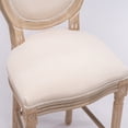 thumbnail image 3 of Bar Stools Set of 2,French Country Tall Wooden Barstools,Armless Stool Chairs with Upholstered Seat and Back,Solid Wood Frame Chairs with Footstand,Beige and Natural, 3 of 7