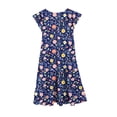 thumbnail image 4 of Auroural Girls Dresses Size 10-12 Casual Girls Dresses 10-12 Girls' Summer Flower Print Short Sleeve Ruffled Pockets Round-Neck Printed Dress For Kids, 4 of 6