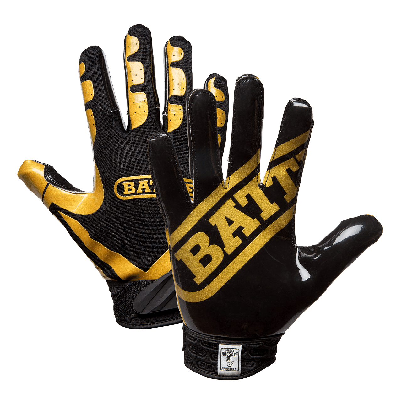 Battle Sports Ultra-Stick Football Receivers Gloves PAIR Black/Black 