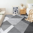 thumbnail image 2 of Alfombra Homfine, lavable, moderna, geométrica, gris, 180 x 270 cm, 2 of 7