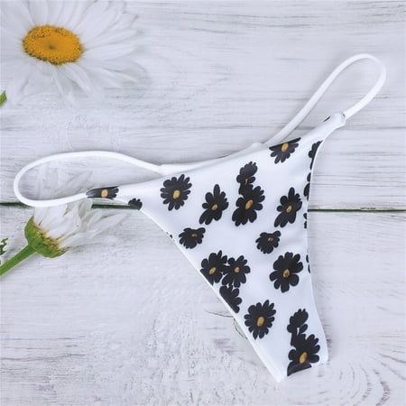 

〖TOTO〗Thongs For Women G-String Floral Printed Comfort Underpants Panties Soft Women S Low-Rise T-Back