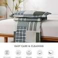 thumbnail image 3 of Smuge Coffee Blue Plaid Patchwork Reversible Microfiber Twin Quilt Set Lightweight, 3 Piece, 3 of 8