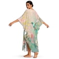 thumbnail image 2 of Xixirimido Hummingbird Spring Floral Print Kaftan Dresses for Women Plus Size V Neck Caftans Long Batwing Sleeve Beach Cover Ups Summer Beach Dress, 2 of 7