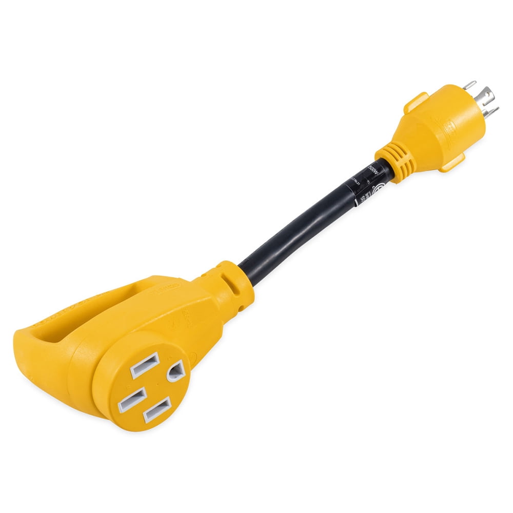 Camco PowerGrip Camper/RV Generator Adapter | Rated for 7500 Watts & 125/250 Volts, 12-Inches (55422)