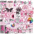 thumbnail image 1 of 50PCS Pink Ribbon Stickers Breast Cancer Awareness Waterproof Vinyl Decals for Water Bottles Laptop Luggage Cup Computer Mobile Phone (Pink Ribbon), 1 of 5