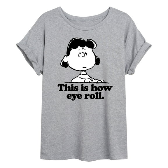 Peanuts - Lucy This Is How Eye Roll - Juniors Ideal Flowy Muscle T-Shirt
