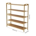 thumbnail image 4 of 5-Tier Bamboo Shoe Rack, Brown, 15-20 Pair Storage, Rustic Style, Entryway Shoe Organizer, 4 of 8