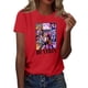 thumbnail image 1 of Pop cazadora para niña Boys Girls Fashion Round-Neck Group Panels T Shirt （Red）, 1 of 3