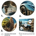 thumbnail image 3 of Designart "Glass Car by the Beach Contemporary Reflections I" Nautical & Beach Floater Framed Canvas Print, 3 of 7