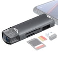 thumbnail image 1 of SD Card Reader, 6 in 1 OTG Connector USB 3.0/USB C/Micro USB Memory Card Adapter Compatible with PC Phone iPad Mac, 1 of 6