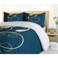 thumbnail image 5 of Ambesonne Floral Duvet Cover Set, Swirled Flower Petals, 2-Calking, Petrol Blue Dark Blue, 5 of 7