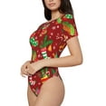 thumbnail image 2 of Easygdp X-Mas And New Year Women'S Waist-Cinching Short-Sleeved Onesie, Olastic Onesiet,Snaps At Bottom,Easy To Put On And Take Off - Small, 2 of 9
