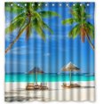 thumbnail image 1 of EREHome Hawaii Summer Shower Curtain Polyester Fabric Bathroom Decorative Curtain Size 66x72 Inches, 1 of 1