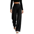 thumbnail image 2 of VBVC Women's High V-Waist Pleated Yoga Pants , Wide Leg Trousers For Women , Ladies' Stretchy Lounge Bottoms with Pockets, S-2XL, 2 of 8