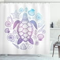 thumbnail image 1 of Ambesonne Turtle Shower Curtain, Colorful Marine Animals, 69"Wx84"L, Aqua Pink and Violet, 1 of 3
