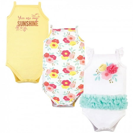 

Little Treasure Baby Girl Cotton Bodysuits 3pk Sunshine 6-9 Months