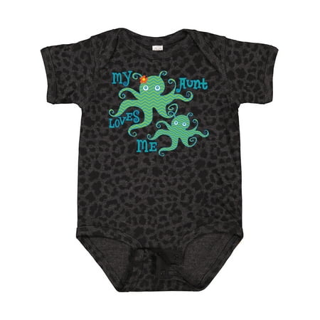 

Inktastic My Aunt Loves Me Octopus Gift Baby Boy or Baby Girl Bodysuit
