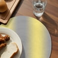 thumbnail image 3 of Yellow Grey Stripes Round 13 Inch Placemats Set of 8, Modern Minimalist Solid Gradient HeatResistant Non Slip Place Mats for Dining Table, Wipeable Braided Kitchen Table Mats for Housewarming, 3 of 9