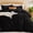 Black, variant on Mosluna Duvet Cover Queen Size, 3 Piece Washed Microfiber Bedding Sets, All Season Breathable Comforter Cover, Gray