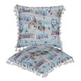 thumbnail image 2 of S4Sassy Giraffe|Human Face & Ancient Place Architectural Blue Cotton Flex Tassel Sofa Cushion Case Home Decorative Square Pillow Cover Throw 2Pcs-18 x 18 Inches, 2 of 5