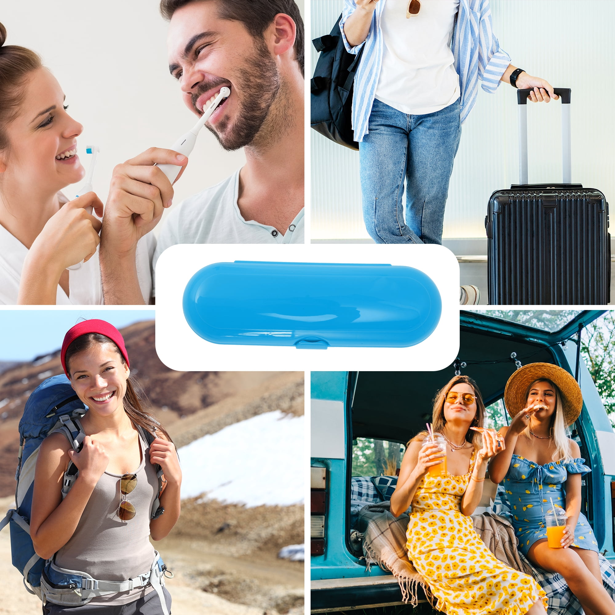 Unique Bargains Portable Electric Toothbrush Travel Case Oral-B Models Blue
