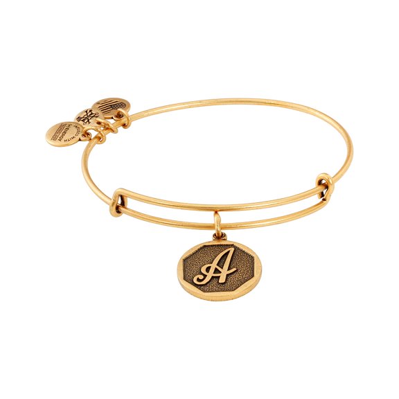 Alex and Ani Initial Charm Adjustable Wire Bangle Bracelet