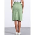 thumbnail image 4 of DARING DIVA Women's Jean Back Vent Midi Length Denim Skirts M Yellow Green, 4 of 6