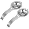 thumbnail image 1 of Egg Separator Tool 2Pcs Silver Stainless Steel for Kitchen Use Compact Egg White Separator from Yolk, 1 of 5