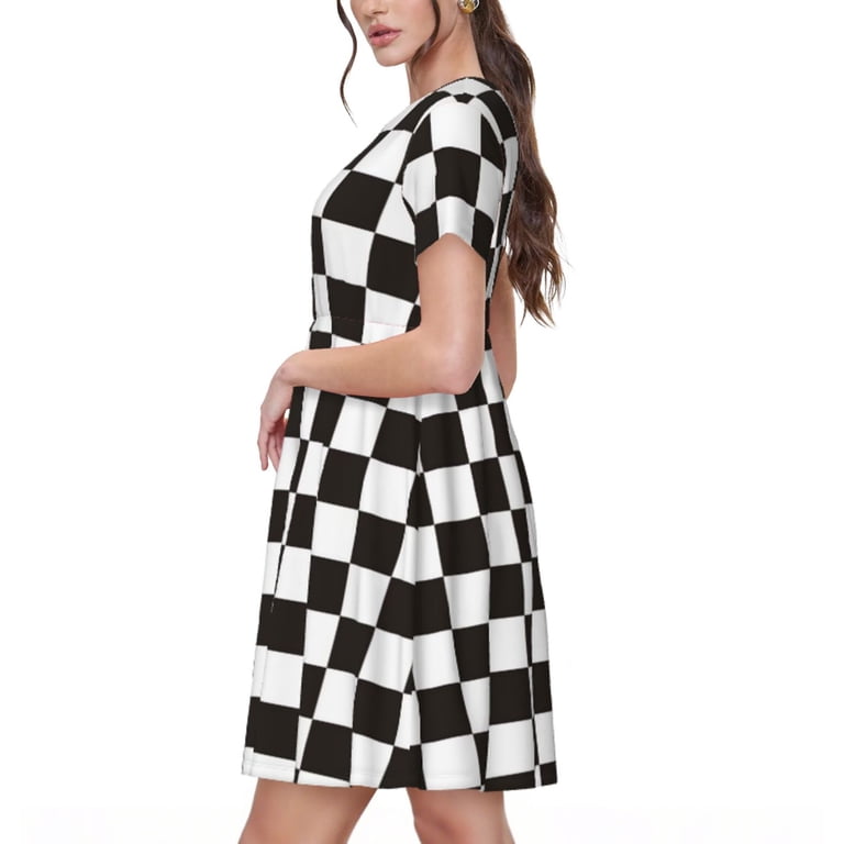 black and white checkered dress Hell Bunny Victorine Pinafore / Size range XS Opal Gingham Maxi Dress in