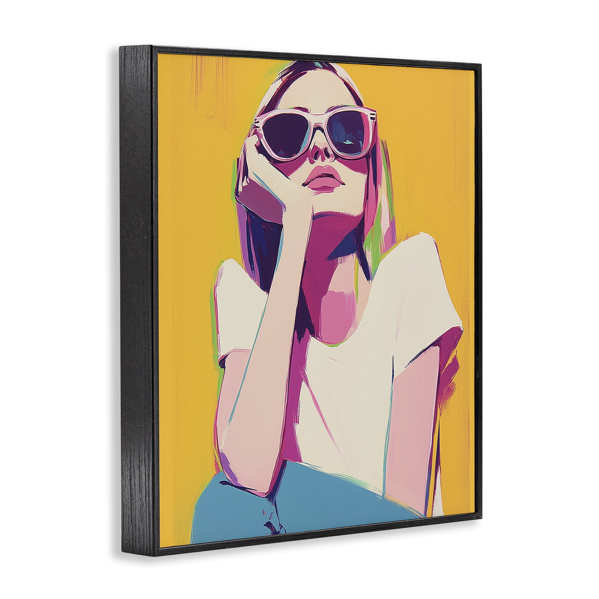 Stupell Industries Chroma Shades Girl Black Framed Giclee Art, design by Walker Noble