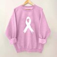 thumbnail image 2 of Frostluinai Breast Cancer Sweatshirts for Women Long Sleeve Crew Neck Fall Sweat Shirts Pink Ribbon Print Pullover Tops In October Shirt, 2 of 5