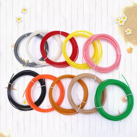 WORGEOUS 1.75mm High Temperature 3D Printer Line 3D Printing Wire Printer Filament 3D Pen Filament Refills (10m 10 Color Random Color ABS)