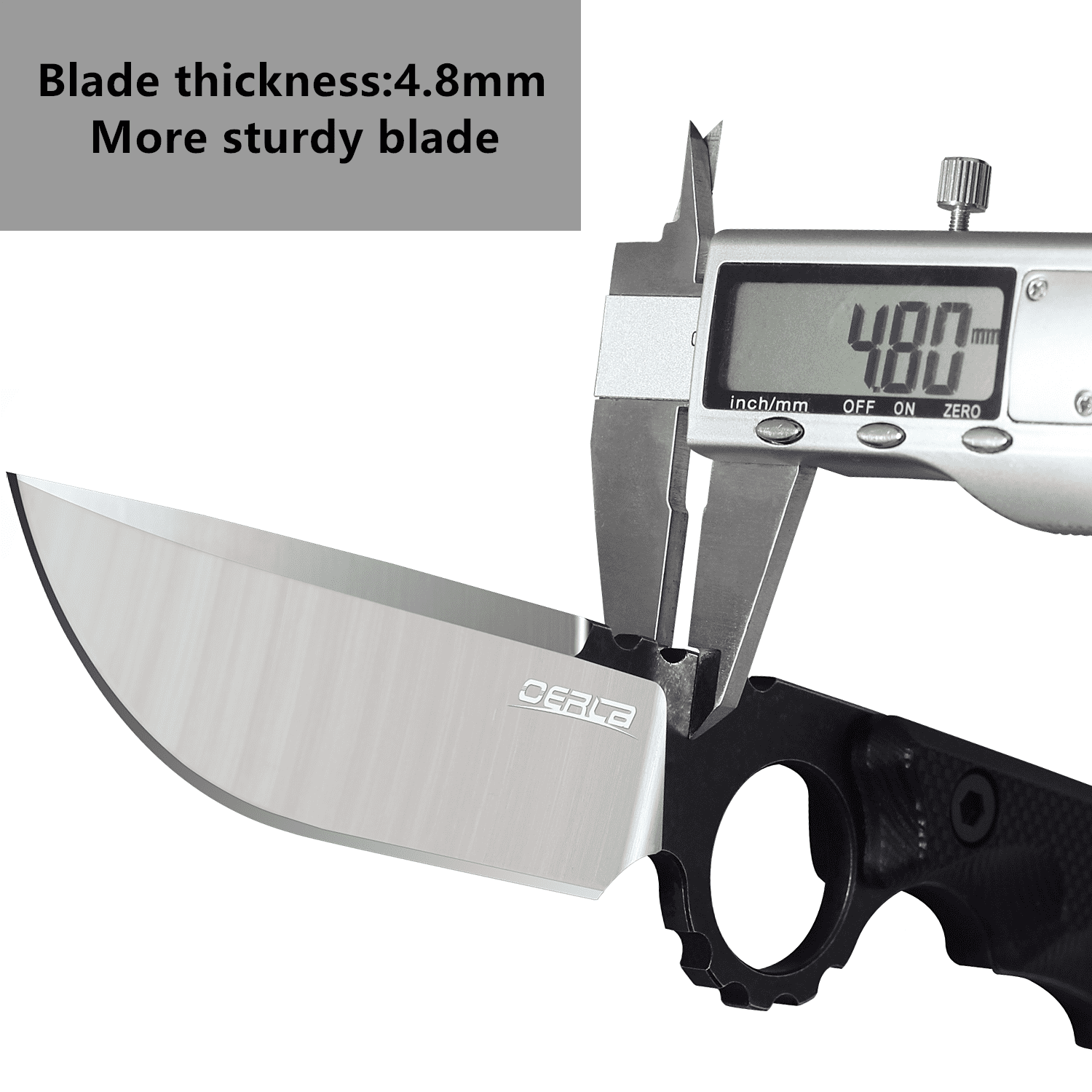 Oerla olk-032EK Tactical Fixed Blade Knife 3.9 inches blade with G10 Handle and Kydex Sheath (Black)