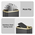 thumbnail image 5 of KSSKSS 2.1 Gallon/8L Stainless Steel Bathroom Trash Can with Swing Lid, Silent Garbage Can for Bathroom, Bedroom, Office,Living-Room (Black), 5 of 8