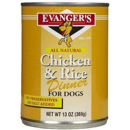 Evangers 100% Chicken - EVANGER'S Classic Chicken and Rice Dinner for Dogs, 12 pack, 13-Ounce Cans