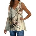 thumbnail image 2 of Summer Women Tank Tops Plus Size V-Neck Sleeveless Floral Printed Classic Pullover Blouse Shirt Casual Loose Dressy Going Out Tops For Women, 2 of 5