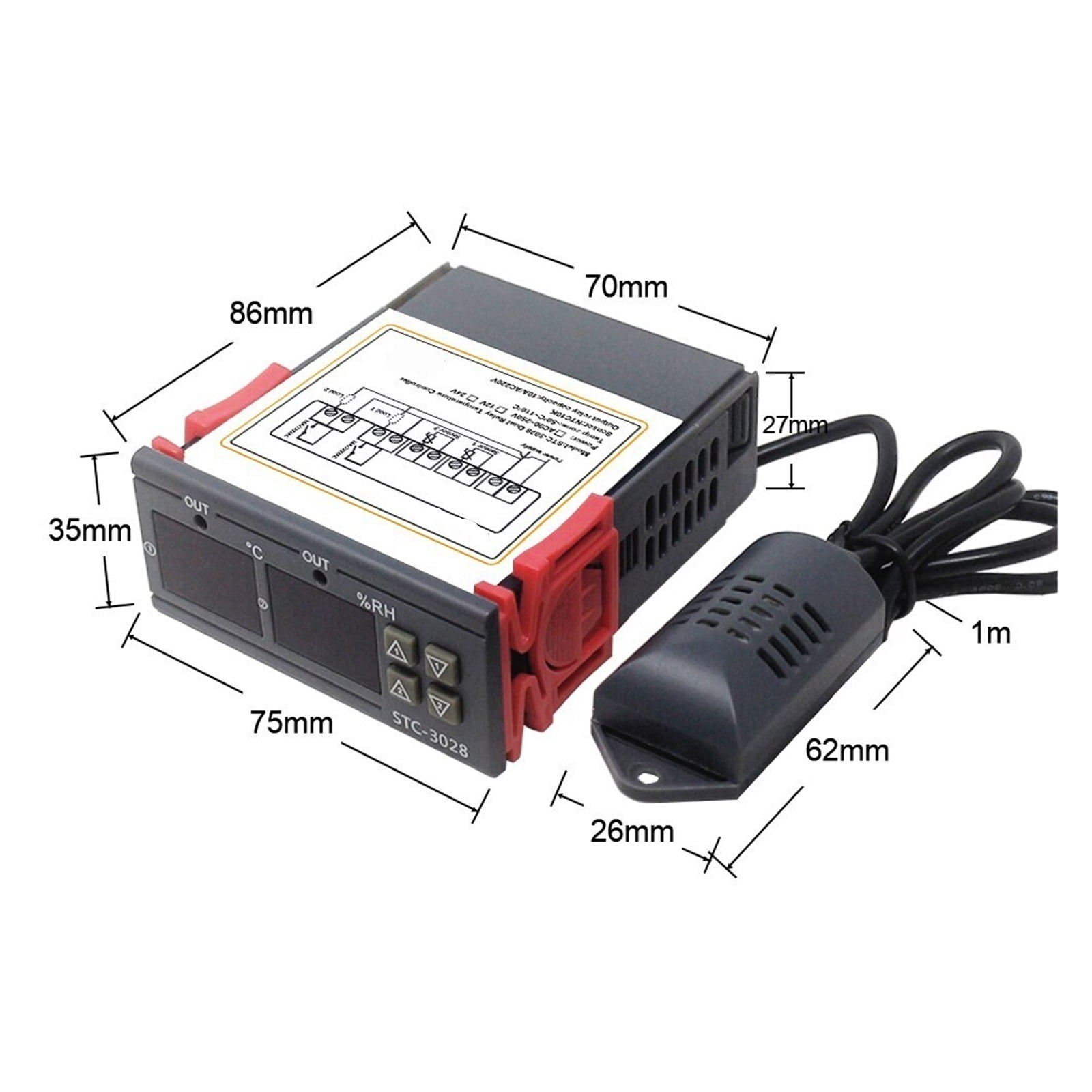 Digital Thermostat Hygrostat Temperature Humidity Control Hygrometer Incubator Controller ,Simple Operation