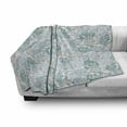 thumbnail image 3 of Vintage Soft Flannel Fleece Throw Blanket, Floral Theme Pale Roses Cuts by Stripes Blooming Flowers, Cozy Plush for Indoor and Outdoor Use, 60" x 80", Baby Blue Pale Teal, by Ambesonne, 3 of 6