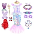 thumbnail image 2 of Disfraz de la Sirenita Ariel para niños y niñas, vestido de fiesta de cumpleaños, Halloween Fivean unisex, 2 of 2