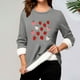 thumbnail image 1 of Heisall Womens Base Layer Shirts Autumn Winter Floral Print Round Neck Long Sleeve Thickened Fleece Teddy Shearling Warm Fitted Thermal Tops for Daily Cold Weather Wear, 1 of 3