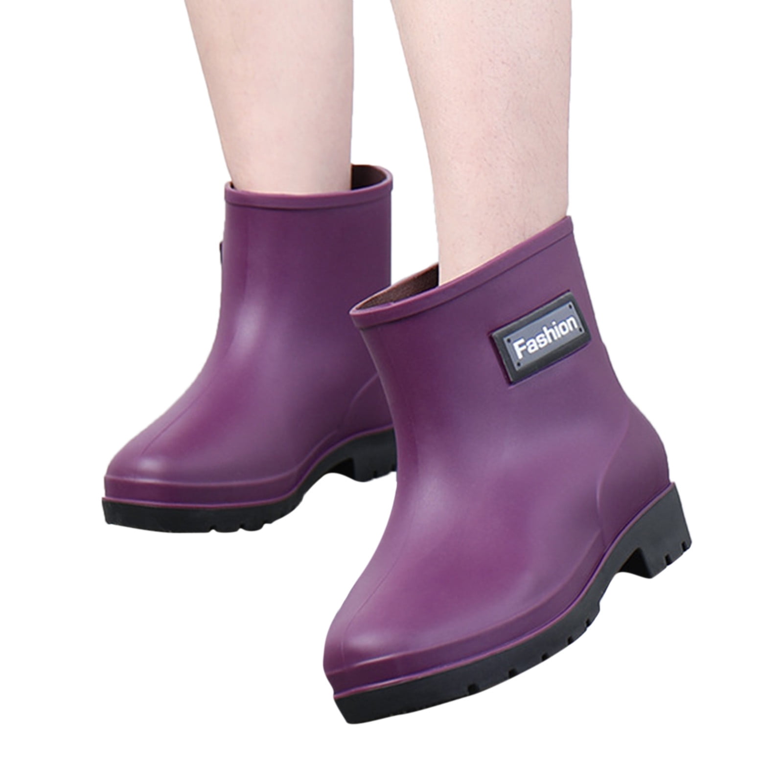 EHQJNJ Womens Rain Boots Tall Plaid Women Boots Short Rain Boots for Womens Ankle Waterproof Rainboot on Garden Boot Rubber Shoes Womens Rain Boots Wide Calf Leopard Rain Shoes for Women