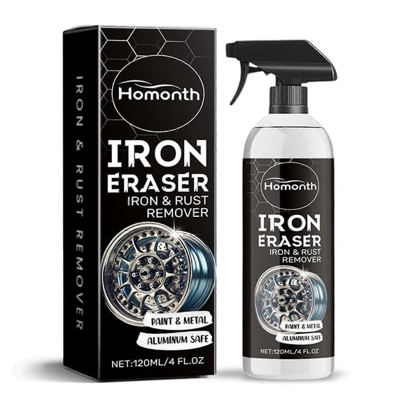 Iron Eraser Car Rust Remover, Rust Stain Remover for Motorcycle Car Wheels, Decontamination Spray for Cars