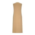 thumbnail image 4 of qafoshin Summer Dress for Women Classic Crew Neck Sleeveless Solid Color Sundress Flowy Long Dress, 4 of 9