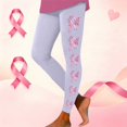 thumbnail image 2 of Women's Leggings Cancer Awareness Pink Ribbon Print Breathable Seamless Casual Tummy Control Leggings, 2 of 5