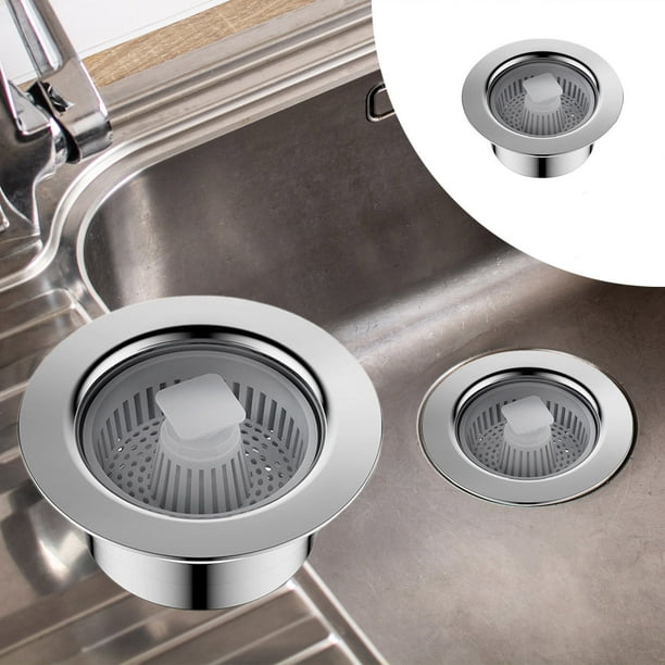 Filtro de Fregadero de Cocina de Acero Inoxidable | Tapón de obstrucción a prueba de olores | Diseño de núcleo de rebote de prensa | Bloqueo de resorte de doble sello | Fácil desmontaje y limpieza