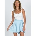 thumbnail image 2 of Wenseny Satin Silky A-Line Skirt for Women Side Lace-Up Wrap Skirts Blue L, 2 of 6