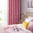 thumbnail image 5 of Moon Curtains Star Curtains Navy Star Blackout Curtains for Kid's Bedroom - Grommet Thermal Insulated Room Darkening Printed Curtains for Living Room Pink 100*130cm, 5 of 9