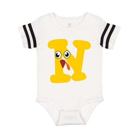

Inktastic Cute Turkey Letter N Gift Baby Boy or Baby Girl Bodysuit